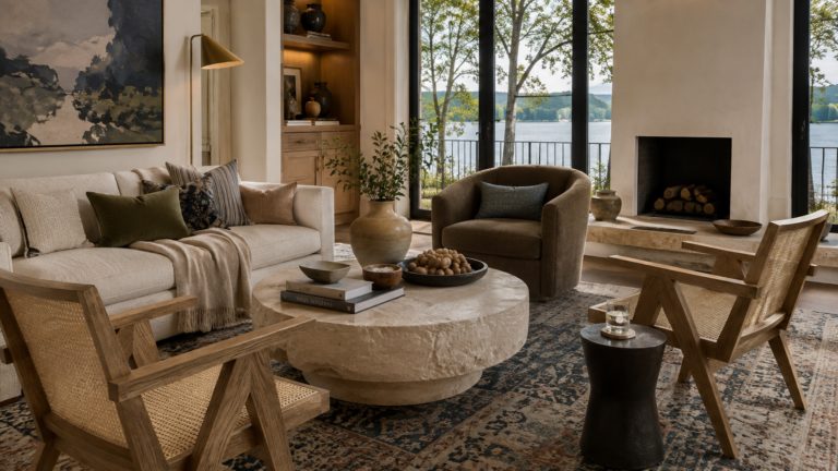 Modern Lake House Living Room